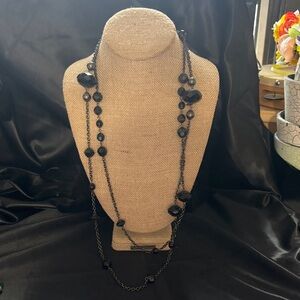 Elegant Black Beaded Layered Necklace - Women Jewelry
